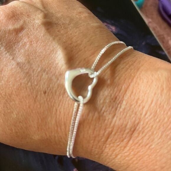 The Precious Heart double chain charm bracelet in 925 - Picture 2 of 5